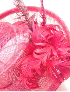 Palma Feather Fascinator-Pink-Onesize