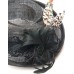 Palma Feather Fascinator-Black-Onesize