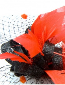 Jerry Feather Fascinator-Red-Onesize