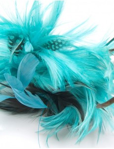 Tia Feather Fascinator-Blue-Onesize