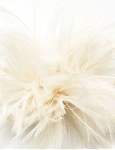 Benita Feather Fascinator-White-Onesize