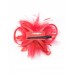 Lacy Feather Fascinator-Red-Onesize