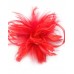 Lacy Feather Fascinator-Red-Onesize