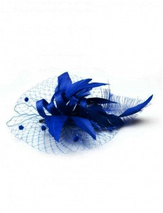 Gail Feather Fascinator-Blue-Onesize