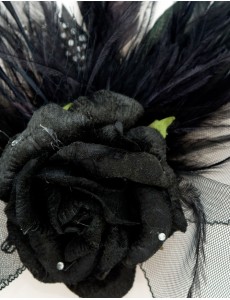 Eloise Feather Fascinator-Black-Onesize