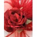 Eloise Feather Fascinator-Red-Onesize