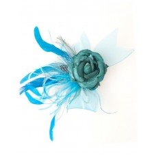 Eloise Feather Fascinator-Blue-Onesize