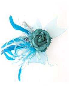 Eloise Feather Fascinator-Blue-Onesize