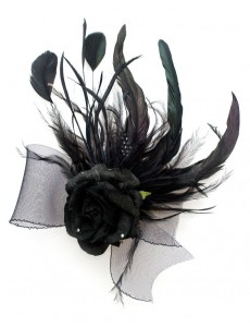 Eloise Feather Fascinator-Black-Onesize