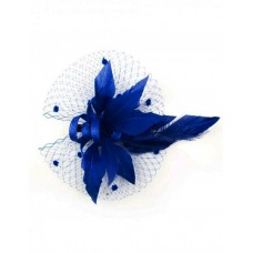 Gail Feather Fascinator-Blue-Onesize