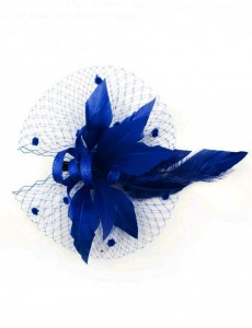 Gail Feather Fascinator-Blue-Onesize