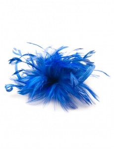 Lacy Feather Fascinator-Blue-Onesize