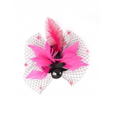 Jerry Feather Fascinator-Pink-Onesize