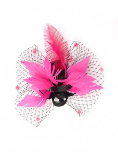 Jerry Feather Fascinator-Pink-Onesize