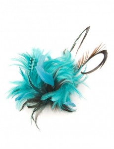 Tia Feather Fascinator-Blue-Onesize