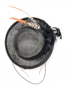 Palma Feather Fascinator-Black-Onesize