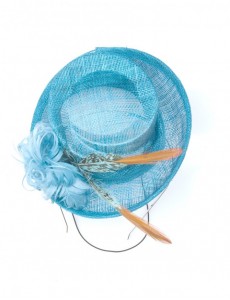 Palma Feather Fascinator-Blue-Onesize