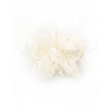 Benita Feather Fascinator-White-Onesize