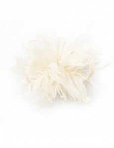 Benita Feather Fascinator-White-Onesize