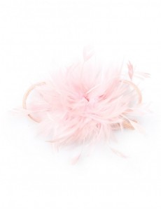 Benita Feather Fascinator-Pink-Onesize