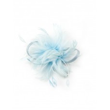 Benita Feather Fascinator-Blue-Onesize