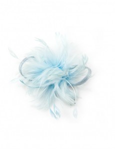 Benita Feather Fascinator-Blue-Onesize