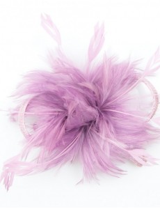 Benita Feather Fascinator-Purple-Onesize