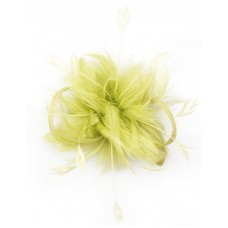 Benita Feather Fascinator-Green-Onesize