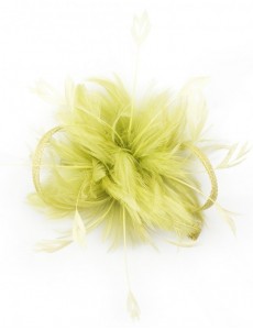 Benita Feather Fascinator-Green-Onesize